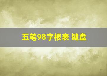 五笔98字根表 键盘